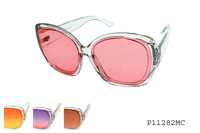 A stylish pair of butterfly-shaped sunglasses designed for women, featuring a plastic frame. The sunglasses are part of a fashion collection by APTCINC, showcasing a modern and trendy aesthetic.