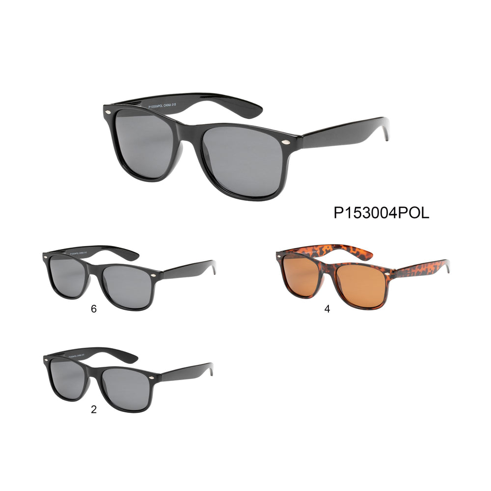 
                  
                    A pair of stylish polarized sunglasses featuring a classic design suitable for both men and women. The frame is sleek and modern, ideal for outdoor activities and fashion-forward looks. The lenses are dark, providing UV protection and reducing glare.
                  
                