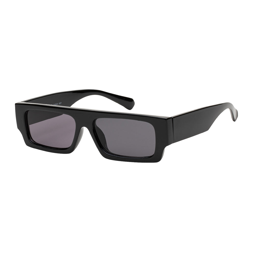 A pair of slim rectangle sunglasses from APTCINC, model P7308AP, featuring a stylish design suitable for both men and women. The sunglasses have a plastic frame and are part of a fashion collection.