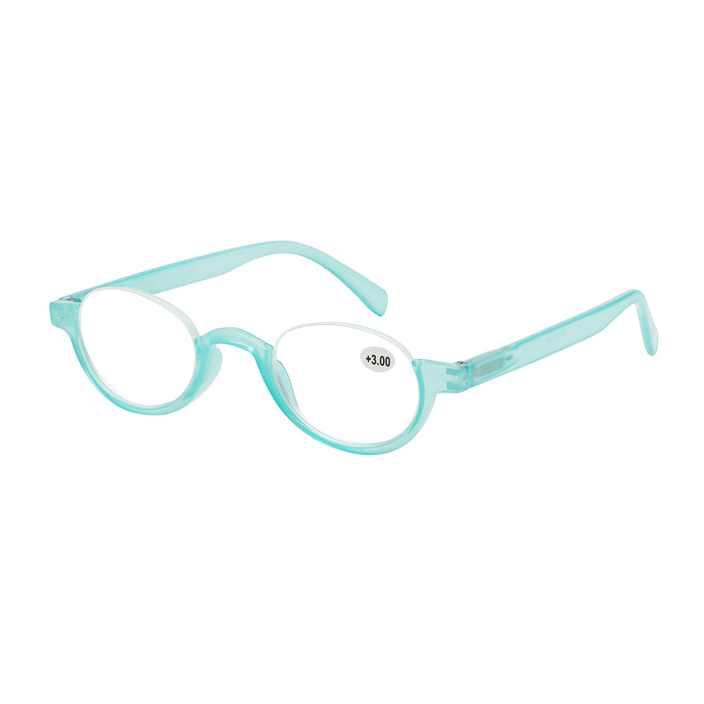 
                  
                    A pair of clear plastic reader sunglasses with a sleek design, featuring magnifying lenses suitable for reading. The frame is lightweight and stylish, ideal for both indoor and outdoor use.
                  
                