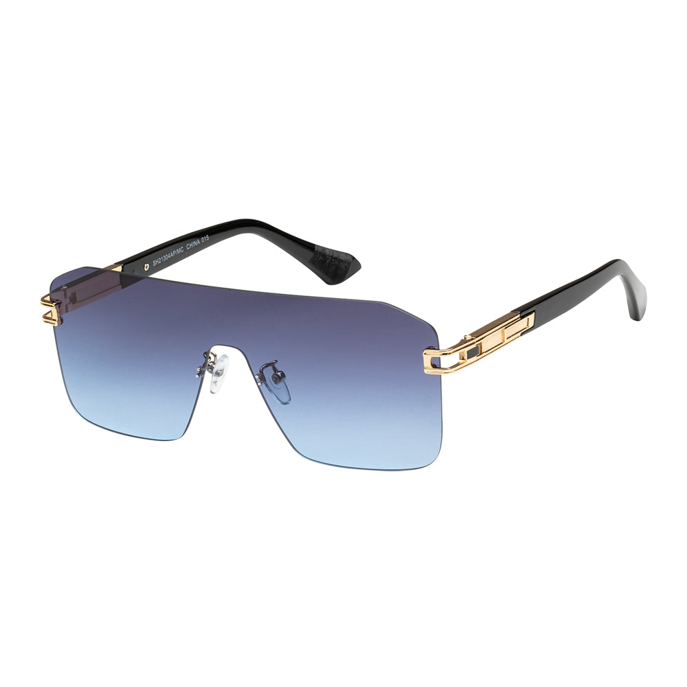 
                  
                    A pair of stylish sunglasses from APTCINC, model SH21304AP/MC. The design features a bold shield shape suitable for both men and women, emphasizing a modern and fashionable look. The sunglasses are part of the 2022 collection and are tagged for a promotional event.
                  
                