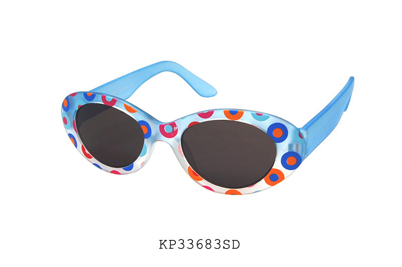 A pair of slim oval sunglasses designed for girls, featuring a stylish frame and tinted lenses. The sunglasses are part of a collection offered by APTCINC, suitable for kids. The design reflects a trendy look, ideal for summer outings.