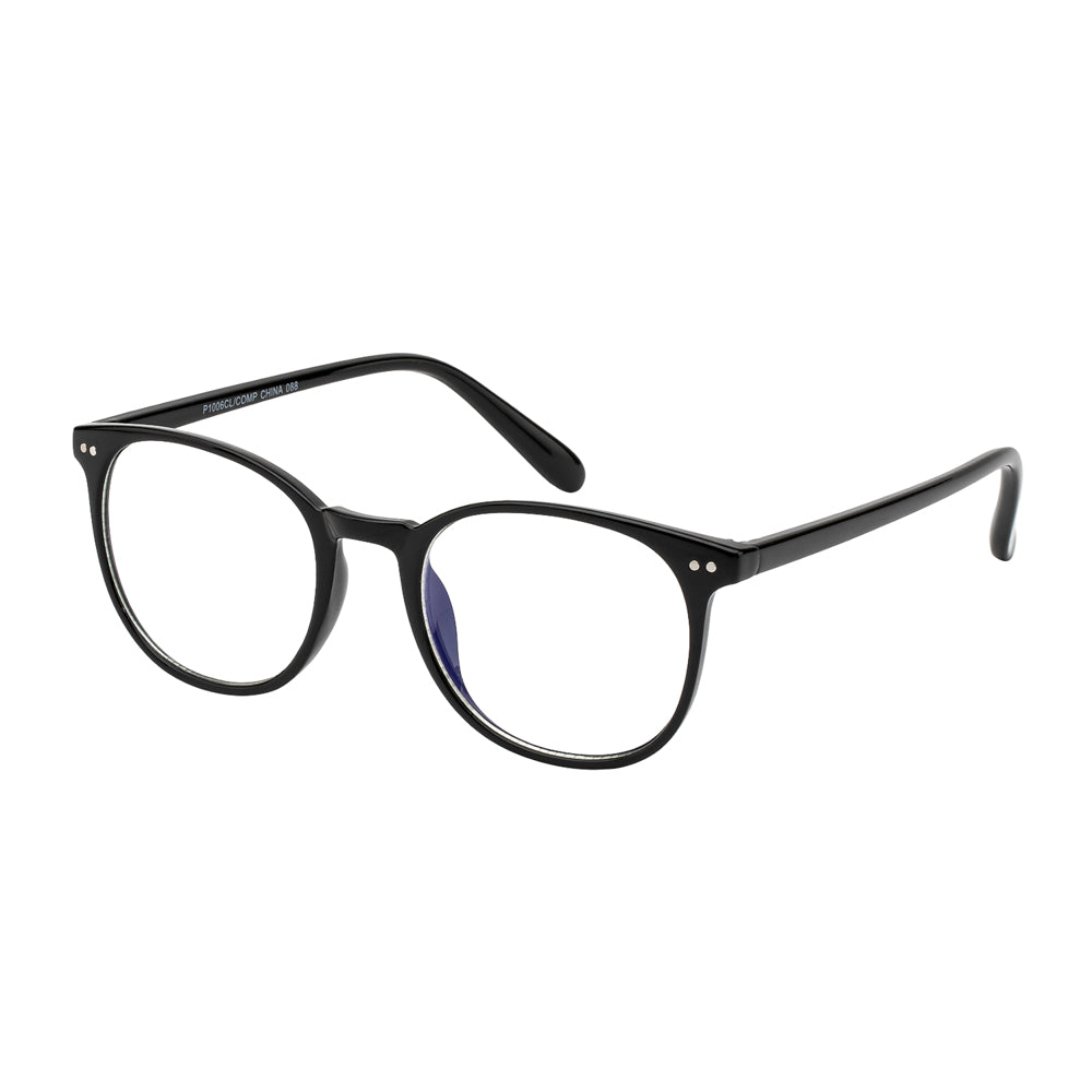 A pair of stylish square computer glasses from APTCINC, model P1006CL/COMP. The frames are sleek and modern, designed for screen use with a focus on reducing eye strain. The glasses feature a clear lens and a lightweight construction, making them suitable for long periods of wear.