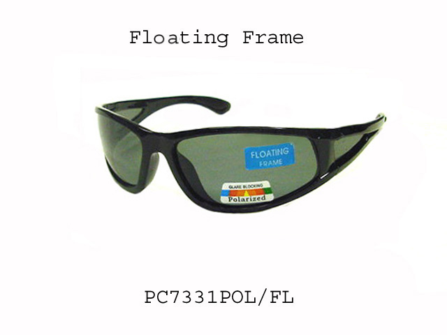 A pair of polarized sunglasses designed for men, featuring a floating design ideal for water activities. The sunglasses have a modern style and are part of the Sunglass Collection from APTCINC.